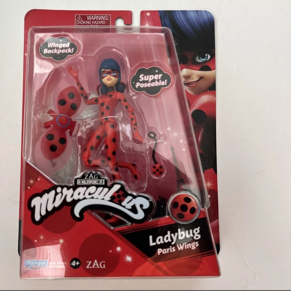 Miraculous Ladybug Paris Wings 5" Poseable Action Figure New Sealed Playmates.